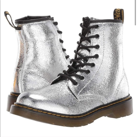 silver combat boots womens
